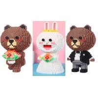 ราคา บล็อกตัวต่อ แบร์บราวน์ บันนี่โคนี่ในชุดเจ้าบ่าว เจ้าสาว เลโก้ของเล่น นาโนบล็อค สินค้าพร้อมส่ง (14420740736)
