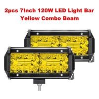 ราคา ANMINGPU ไฟ LED สีเหลือง Bar สำหรับเรือบรรทุกรถยนต์4X4 60W 120W LED แถบแสงสำหรับทำงาน Offroad ขับรถไฟตัดหมอก4นิ้ว7นิ้ว (7376326777)