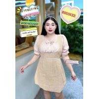 ราคา KA เดรสผ้าทอสีพาสเทล คอยูทรงสวยมาก แต่งผ้าไหมอิตาลีตัดขอบลูกไม้ อก 38 46 เอว32 44 สพ 50 ยาว 35 นิ้ว (20667043892)