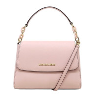 ราคา กระเป๋าถือ Michael Kors แท้ หนังแท้ฟอกกันรอยขีดข่วน ทรงน่ารัก ใบเล็ก Michael Kors Small Saffiano Sofia Satchel Crossbody Bag Ballet 35F8GO5S1L สีชมพู (7515188463)