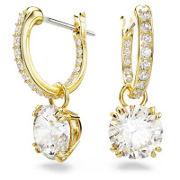 ราคา Swarovski Constella Gold Round Cut White Diamond ต่างหูแฟชั่นสตรีเงินแท้ S925 ของขวัญวันวาเลนไทน์ของขวัญวันเกิด (21011119283)