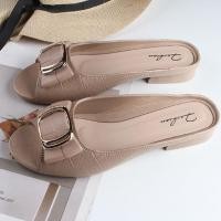 ราคา ꕥCatalog shoesꕥ รองเท้าส้นตึกแบบเตี้ย หัวมนสีทูโทน ยางนิ่ม 5 สี เบอร์ 36 41 58 (14076730769)