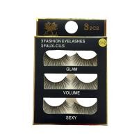 ราคา ขนตาปลอม ธรรมชาติ ขนตานุ่ม แพ็ค3คู่ กล่องดำ รุ่นบาง (21009935049)