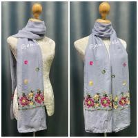 ราคา ผ้าพันคอ ผ้าคลุมไหล่ ผ้าปักลายดอกไม้ (19375265251)