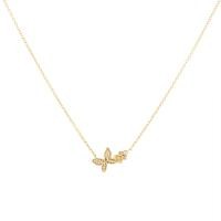 ราคา Jewellista สร้อยคอพร้อมจี้ผีเสื้อ และดอกไม้ Flora เงินแท้ ประดับพลอย CZ มี 3 สี ทองคำขาว ทอง 14k โรสโกลด์ (13266874312)