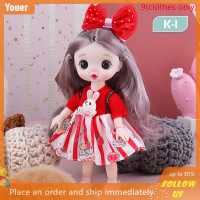 ราคา Youer ใหม่ MINI 16CM 13 movable Joint Girl Baby Doll กับ3D Eyes Beautiful DIY Toy (20622630354)