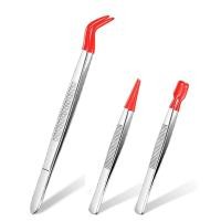 ราคา 3 Pieces Tweezers with Rubber Tips Tweezers PVC Coated Tweezers Set Rubber Straight and Flat Tip Tweezers (19755997570)
