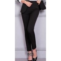 ราคา กางเกงสแล็คผู้หญิง กางเกงผ้ายืด ทรงเดฟ สีดำ ไซส์S 4XL (16868479742)