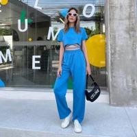 ราคา ฮ็อตฮิตชุดเซ็ตกางเกงขายาว เสื้อผูกเอวเสื้อเอวลอย กางเกงขายาว ชุดซ็ตขายาวาเซ็ต (13994689720)