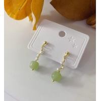 ราคา Hotan jade earrings silver needle ต่างหูหยก วัสดุเป็นเงิน 92 5 (20611430319)