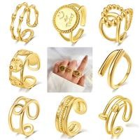 ราคา FAMSHIN หรูหราทองหน้ายิ้มแหวนที่สวยงามผิดปกติเปิดแหวนผู้ชายและผู้หญิงหมั้นเครื่องประดับของขวัญ (9493178283)