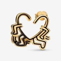 ราคา New 925 sterling silver Keith Haring x Walking Heart Stud Earring 2022 women fashion DIY fine jewelry Christmas gift for girlfriend (16635590952)