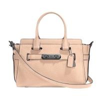 ราคา กระเป๋าถือ Coach แท้ รุ่นหรูที่สุด หนังแท้ หนังนิ่ม มีสายยาว สีหายาก ไซส์กลาง COACH 87295 SWAGGER 27 IN PEBBLE LEATHER BAG (13828438972)