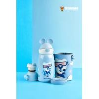 ราคา BeddyBear เบ็ดดี้แบร์ กระบอกน้ำ ถ้วยน้ำ กระติกน้ำสูญญากาศสแตนเลส สำหรับเด็ก แบรนด์เกาหลี ลายหมีสกูบา สีฟ้า มีฝาล็อค แบบฝาหลอดดูด ฝาเทพร้อมถ้วย 2 in 1 เก็บอุณหภูมิ ร้อน เย็น พร้อมกระเป๋าหนังใส่กระติกน้