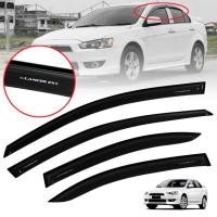ราคา กันสาดประตู คิ้วกันสาด กันฝน กันแดด รุ่น มิตซูบิชิ แลนเซอร์ MITSUBISHI LANCER EX ปี 2009 2016 สีดำเงา โลโลก้ขาว 4 ชิ้น (9662329962)