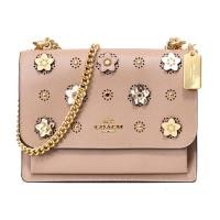 ราคา กระเป๋าสะพาย Coach แท้ หนังแท้ฟอกแบบกันรอยขีดข่วน และหนังลายหนังงู ประดับดอกไม้หนัง ทรงสวยหรู COACH 91143 KLARE CROSSBODY IN CROSSGRAIN LEATHER WITH DAISY APPLIQUE TAUPE (5053400346)