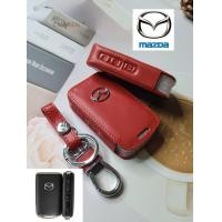 ราคา เคสกุญแจหนัง Mazda ซองหนังหุ้มพวงกุญแจรถยนต์ Mazda 3 CX30 CX 3 ปี2021 มีโลโก้ แบบ3ปุ่ม (19189334513)