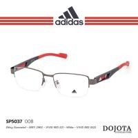 ราคา กรอบแว่นตาครึ่งกรอบ ทรงเหลี่ยม Adidas รุ่น SP5037 008 Gun VIVID RED (20577902413)