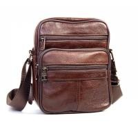 ราคา Chinatown Leather กระเป๋าสะพายข้าง ผู้ชาย หนังแท้ ใบกระทัดรัด สีน้ำตาล ใส่กระเป่าเงิน มือถือใหญ่ได้ทุกรุ่น (10572436325)