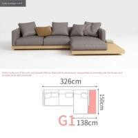 ราคา Bunise โซฟา Fabric Sofa ห้องนั่งเล่น วาบิ ซาบิ โซฟารูปตัวยู โซฟาขนาดใหญ่ 414 x 150 x 60 ซม BU06 (16274962817)