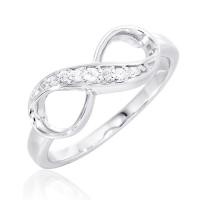 ราคา แหวนเงินแท้ 925 Silver Jewelry แหวน INFINITY ประดับเพชร CZ รุ่น RS2055 RR เคลือบทองคำขาว (169025203)