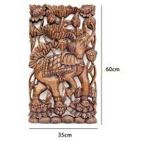 ราคา ไม้สักแกะสลักแผ่นฉลุ ลายช้างและดอกบัว แบบหันซ้ายและหันขวา สีไม้สัก ใช้สำหรับแขวนติดผนังตกแต่งบ้าน ร้าน หรือสถานที่ต่างๆในเรือน (4774946069)