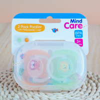 ราคา Mind care มายด์แคร์ จุกหลอกหัวแบน หัวกลม แพ็คคู่ 3เดือน (12704202302)