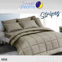 ราคา SWEET DREAMS ชุดผ้าปูที่นอน ลายริ้ว สีน้ำตาล Brown Stripe MS8 สวีทดรีมส์ ชุดเครื่องนอน 3 5ฟุต 5ฟุต 6ฟุต ผ้าปู ผ้าปูที่นอน ผ้าปูเตียง ผ้านวม (18896351977)