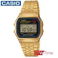 ราคา Casio Standard นาฬิกาข้อมือผู้ชาย ผู้หญิง รุ่น A159WGEA 1DF สีทอง หน้าดำ (1769548979)