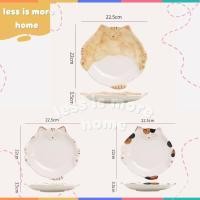 ราคา พร้อมส่ง จาน ถ้วยเซรามิกลายแมวญี่ปุ่น ถ้วยใส่ขนมในคาเฟ่ จานเซรามิก (21061222983)