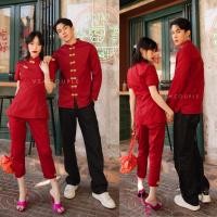 ราคา VSM COUPLE 4234 ชุดคู่รัก ชุดคู่กี่เพ้า ชุดกี่เพ้าสวยๆ ชุดใส่ตรุษจีน ชุดคู่สีแดง (17431472906)
