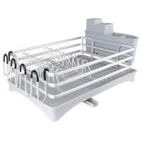 ราคา Dish Drying Rack Compact Rustproof Dish Rack and Drainboard Set Dish Drainer with Adjustable Swivel Spout (12995781070)