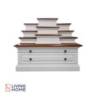 ราคา ผ่อน 0 Livinghome FurnitureMall โต๊ะหมู่บูชา โต๊ะพระ หมู่ 9 ไม้จริง สีขาว ขนาดกว้าง 120 ซม แบบนั่งกราบ (11215796356)