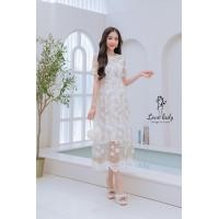 ราคา เดรสลูกไม้ เดรสยาว เดรสงานปัก เดรสสวย สีชาว ชุดลูกไม้ขาว เดรสสวยพร้อมส่ง (20385085580)