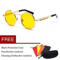 ราคา 2018 VINTAGE Polarized แว่นกันแดดทรงกลมสไตล์สตีมพังค์แว่นตาแฟชั่นกลางแจ้ง Sea แว่นตา (10067708688)