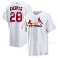 ราคา Cardinals 28 Blue Fan Arenado Embroidered Baseball Jersey MLB baseball Jersey (19349315507)