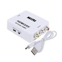 ราคา Mini HD 1080P HDMI 2AV Video Converter Box HDMI to RCA AV CVSB L R Video Support NTSC PAL Output HDMI TO AV A 052 (11379608168)