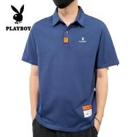ราคา PLAYBOYเสื้อโปโลลำลองผู้ชายธุรกิจปุ่มคอปกแขนสั้นลายหน้าอกเสื้อแขนสั้นสีขาว สีน้ำเงินเข้ม สีฟ้า สีกากี M 4XL (19343127116)