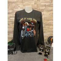 ราคา เสื้อยืดสีพื้นแขนยาวสกรีนลายหน้าหลัง สไตล์วินเทจ เสื้่อยืดสกรีนลายหน้าหลัง วินเทจ 90s (14983754835)