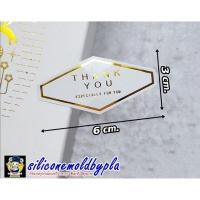 ราคา สติ๊กเกอร์ สติ๊กเกอร์ติดถุงขนม หรืออื่นๆ ลาย Thank you สีขาวทรงข้าวหลามตัดขลิบทอง (12196585807)