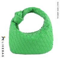 ราคา LIKEBAG กระเป๋าสานแฟชั่นแบบออริจินัลหนัง PU ซิปกระเป๋าทอมือแท้สำหรับผู้หญิง (16282530939)