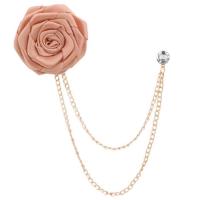 ราคา เข็มกลัด รูปดอกไม้ สําหรับติดเสื้อสูท งานแต่งงาน Wedding Brooches Cloth Art Hand Made Rose Flower Brooch Lapel Pin Badge Tassel Chain Mens Suit Accessories (19308208729)