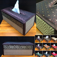 ราคา ที่ใส่ทิชชู่ กล่องใส่ทิชชู่ กล่องใส่กระดาษ ผ้าไหม สานเสื่อกก Reed Tissue Box มีลายผ้าไหมให้เลือก (10706348849)