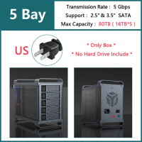 ราคา Yottamaster 5 Bay Raid กล่องใส่ฮาร์ดไดรฟ์อลูมิเนียม USB3 0 4 Bay HDD Enclosure สำหรับ 3 5 2 5 SATA HDD SSDs Gaming ฮาร์ดไดรฟ์ภายนอกแคดดี้พร้อมพัดลม RGB (20888639652)