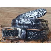 ราคา เข็มขัดหนังจระเข้แท้ สีดำ SUPER BLACK หัวเข็มขัดออโต้ AUTO (17119469904)