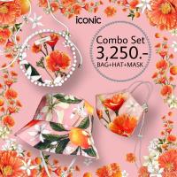 ราคา iCONiC PINK California Dream Special COMBO SET 5815 สีชมพู กระเป๋าสะพายใบเล็ก ผ้าแคนวาสพิมพ์ลาย หมวกผ้าแคนวาส ทรง Bucket Face Covering ผ้าไหมพิมพ์ลาย California Dream ยอดนิยม (3170340403)