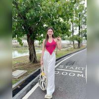 ราคา SpinnyHouse เสื้อสายเดี่ยว ไปทะเล คล้องคอ ชายแหลม เสื้อผูกหลัง ผ้าไหมพรม ทอยืดเยอะ รุ่น มัดหมี่ (19258691379)