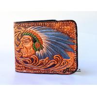 ราคา กระเป๋าสตางค์ตอกลายใบสั้น กระเป๋าใบสั้น กระเป๋าหนังแท้ งานคนไทย ส่งจากไทย (3433786263)