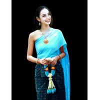 ราคา สไบผ้าด้านนุ่ม สไบผ้าจอร์เจีย สไบชุดไทยสไบสำเร็จรูป กว้าง13ยาว3ม (21175685812)