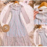 ราคา เดรสยาวลูกไม้ชมพูฟ้าหวานๆ ยืดนิดหน่อย งานสวย อลังมาก งานป้าย Bo Rich Ta อก 32 36 เอว 27 30 สะโพก 46 ยาว50 (21287982385)